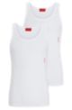 Zweier-Pack Unterhemden aus Stretch-Baumwolle mit Logo, Weiß
