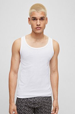 HUGO - Two-pack of stretch-cotton tank tops with logo