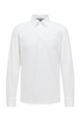 Slim-fit shirt in cotton with half placket, White