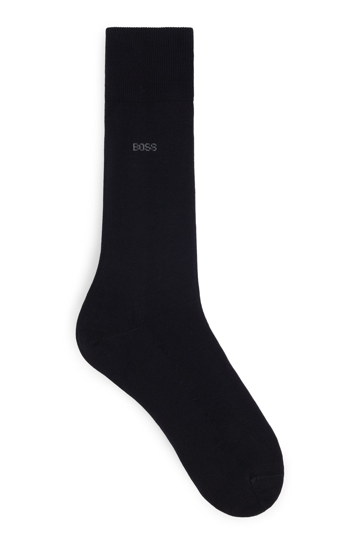 Mittelhohe Logo-Socken aus ägyptischer Baumwolle mit merzerisiertem Finish, Schwarz