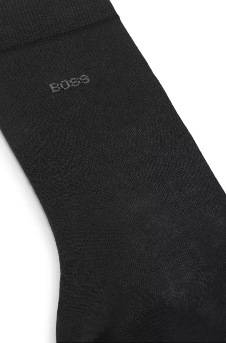 Regular-length logo socks in mercerised Egyptian cotton