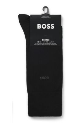 Regular-length logo socks in mercerised Egyptian cotton, Black