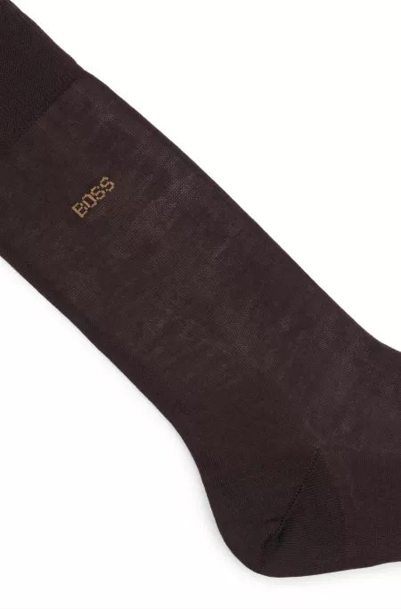 Regular-length logo socks in mercerised Egyptian cotton
