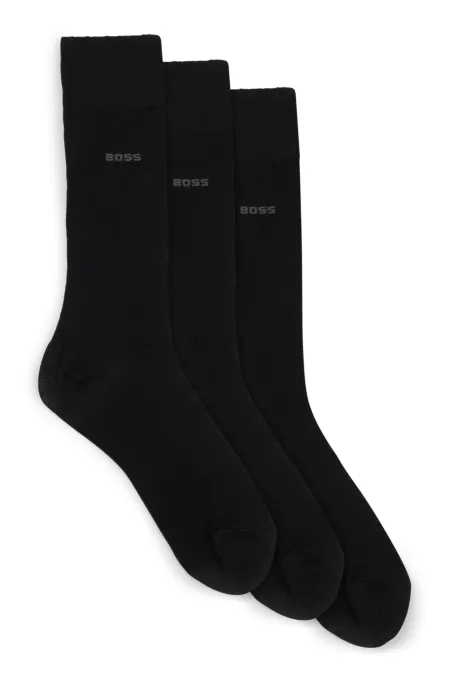 Three-pack of regular-length socks in stretch fabric