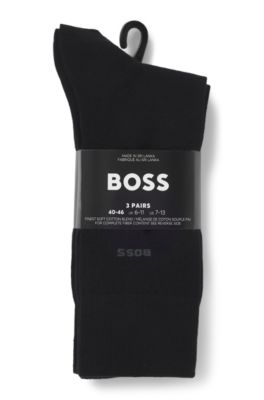 Three-pack of regular-length socks in stretch fabric, Black