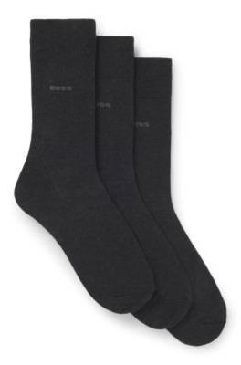 Three-pack of regular-length socks in stretch fabric 1
