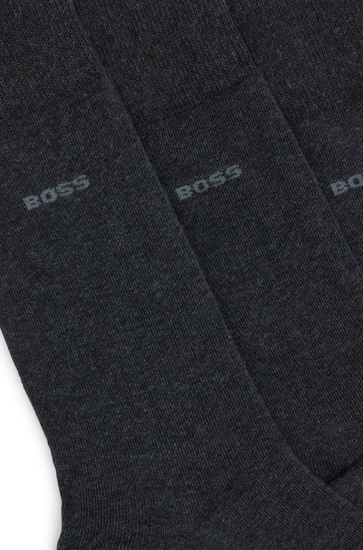 Three-pack of regular-length socks in stretch fabric, Dark Grey