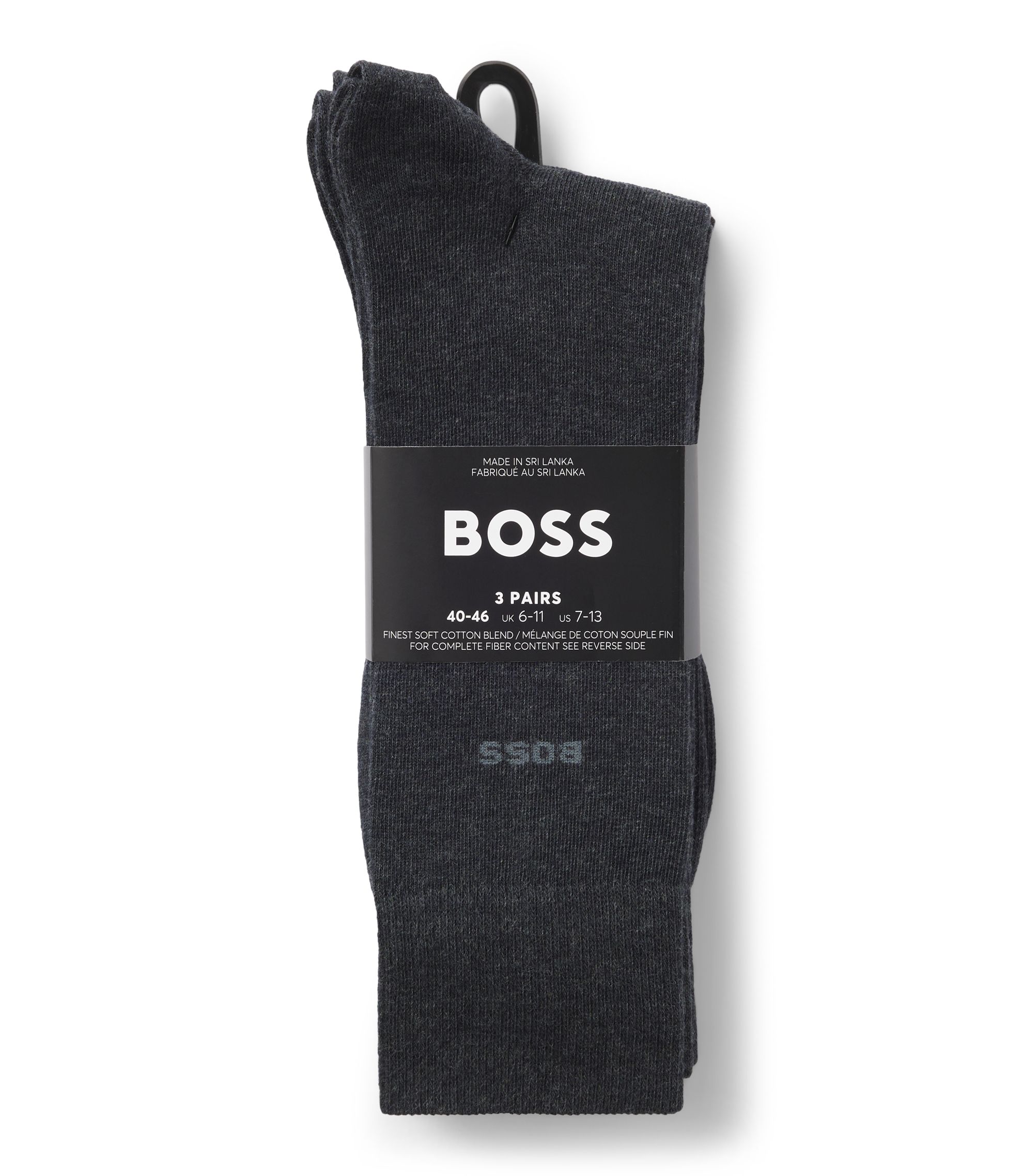 Lot De 6 Paires Chaussettes BOSS Homme - Mi-mollet, Coton Mélangé, Renforcées Talon Et Bout