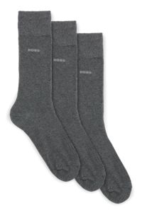 Set van drie paar sokken met normale lengte van stretchmateriaal, Grijs