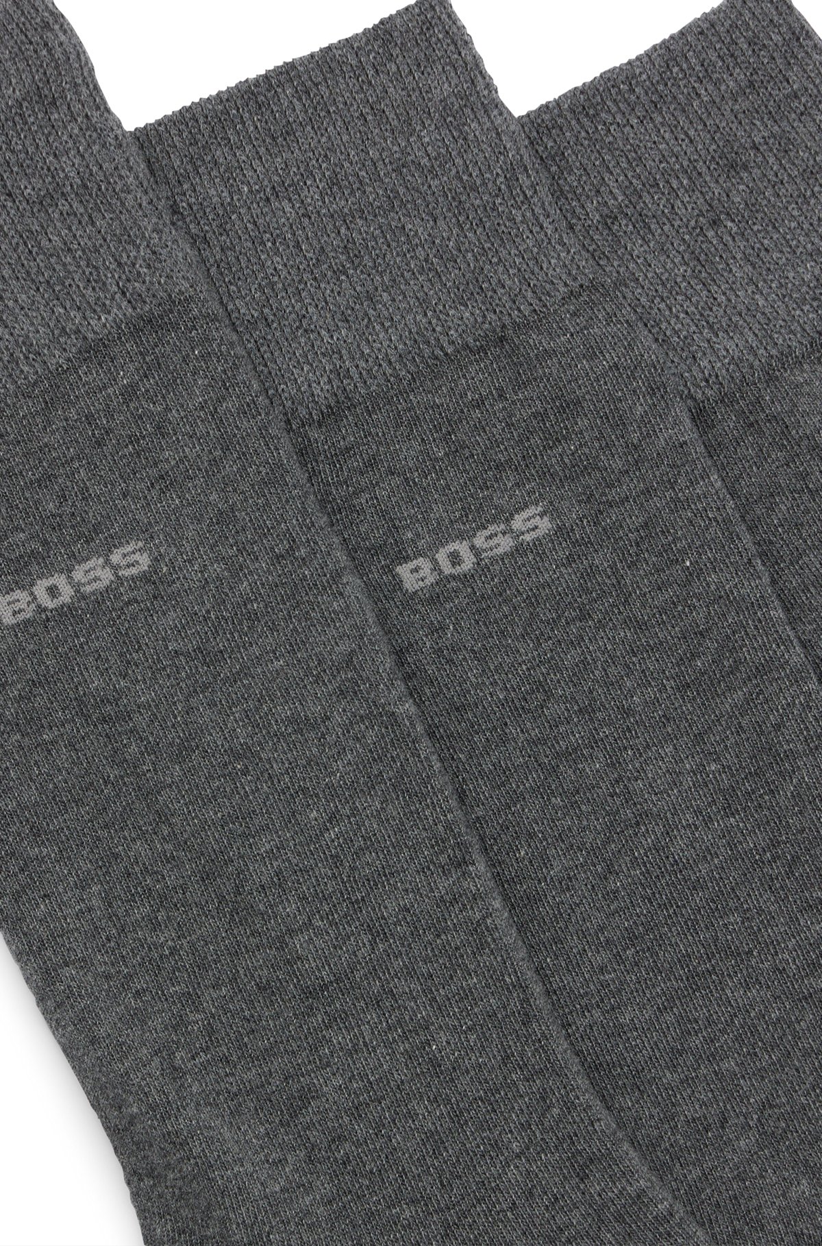 Conjunto de três pares de meias regulares em tecido elástico, Cinzento