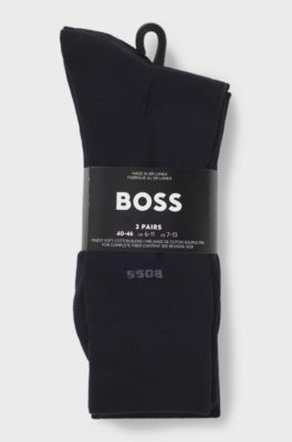 Dreierpack mittelhohe Socken aus Stretch-Gewebe, Dunkelblau