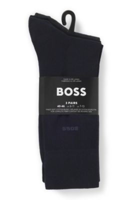 Trepack sockar i ankell&auml;ngd i stretchmaterial, Svart / Gr&aring; / Bl&aring;