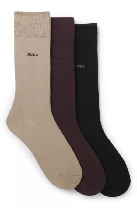 Three-pack of regular-length socks in stretch fabric