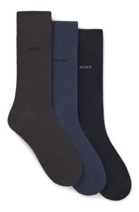 Three-pack of regular-length socks in stretch fabric, Patterned