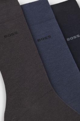 Three-pack of regular-length socks in stretch fabric, Patterned