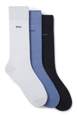 Three-pack of regular-length socks in stretch fabric 1