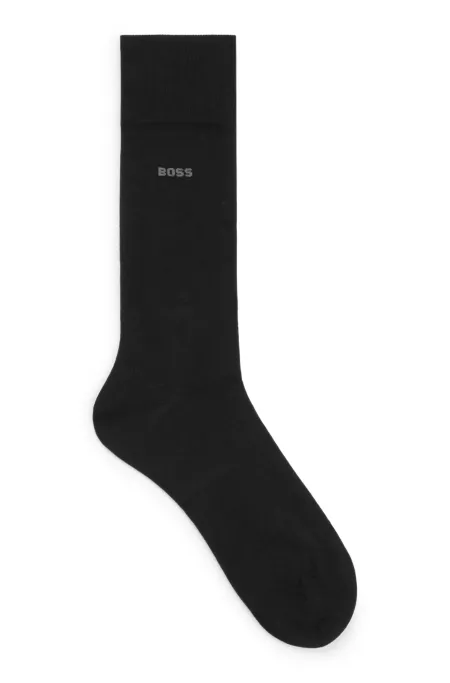 Regular-length logo socks in combed stretch cotton