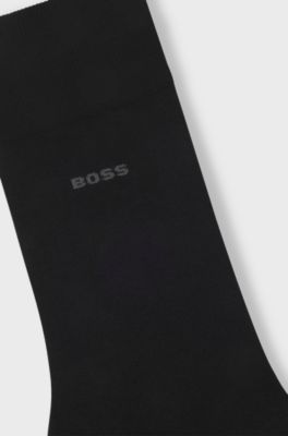 Calze ad altezza regolare in cotone elasticizzato, Nero