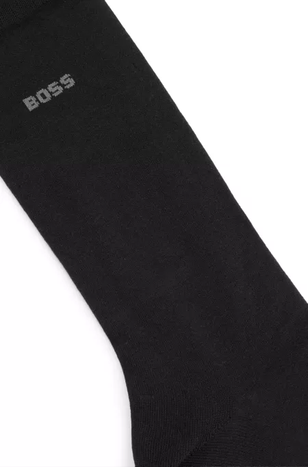 Regular-length logo socks in combed stretch cotton