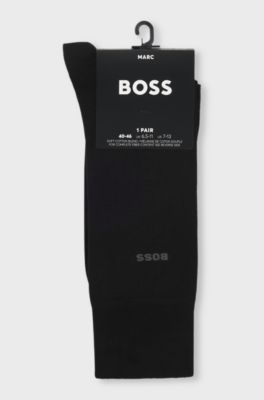 Calze ad altezza regolare in cotone elasticizzato, Nero