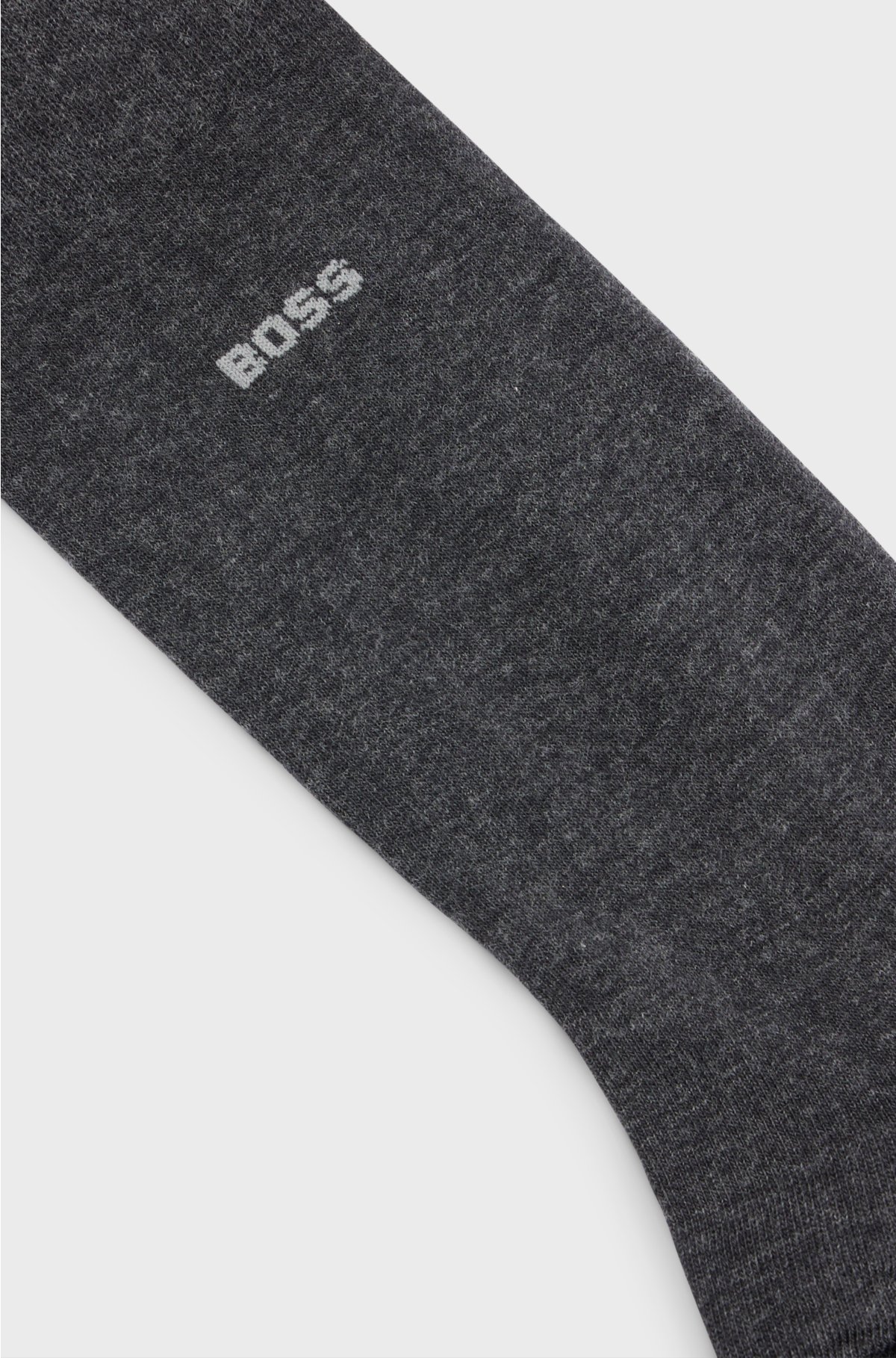 Regular-length logo socks in combed stretch cotton, Dark Grey