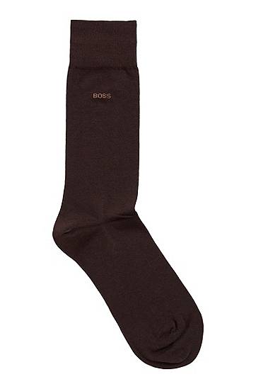 Regular-length logo socks in combed stretch cotton, Hugo boss