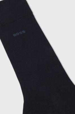 Calcetines de largo est&aacute;ndar en algod&oacute;n el&aacute;stico, Azul oscuro