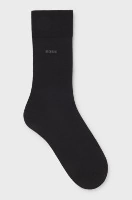 Mittelhohe Logo-Socken aus Woll-Mix, Schwarz
