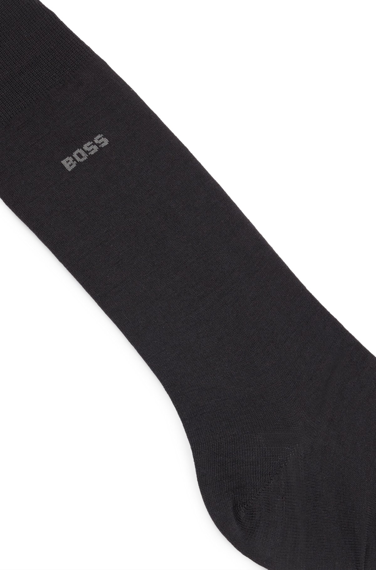 Mittelhohe Logo-Socken aus Woll-Mix, Schwarz