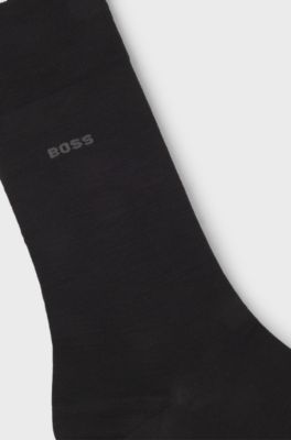 Regular-length logo socks in a wool blend, Black