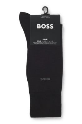 Regular-length logo socks in a wool blend, Black
