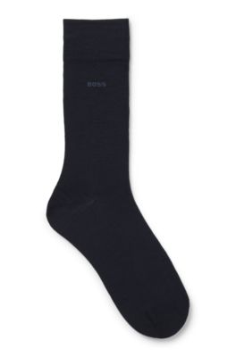 Regular-length logo socks in a wool blend, Dark Blue