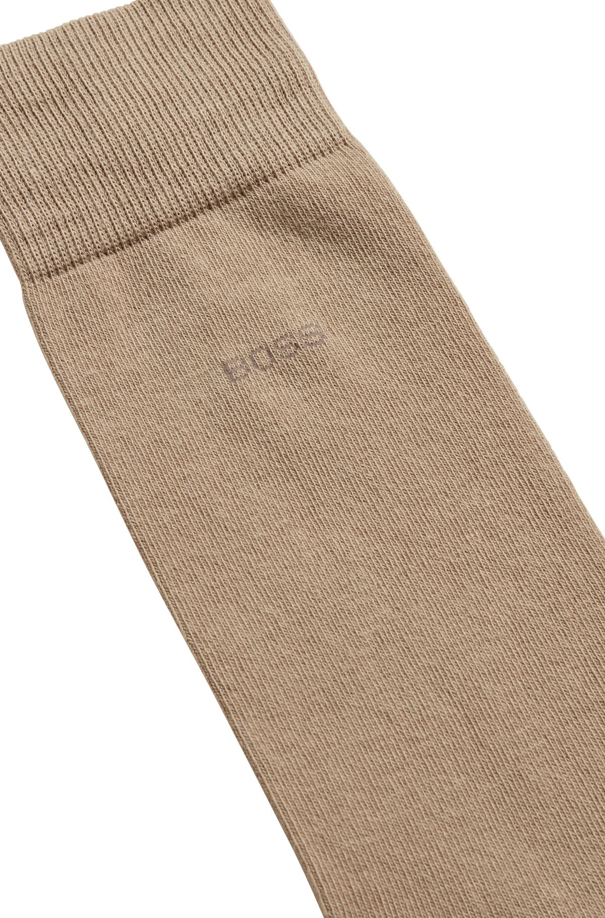 Two-pack of regular-length socks in stretch fabric, Beige