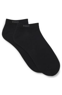 Lot de deux paires de chaussettes basses en tissu stretch, Noir