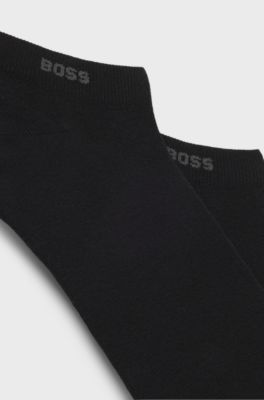 Two-pack of ankle-length socks in stretch fabric, Black