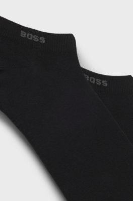 Two-pack of ankle-length socks in stretch fabric, Black