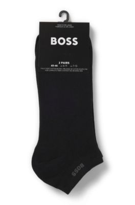 Two-pack of ankle-length socks in stretch fabric, Black