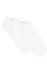 Dois pares de meias pelo tornozelo em tecido elástico, Branco