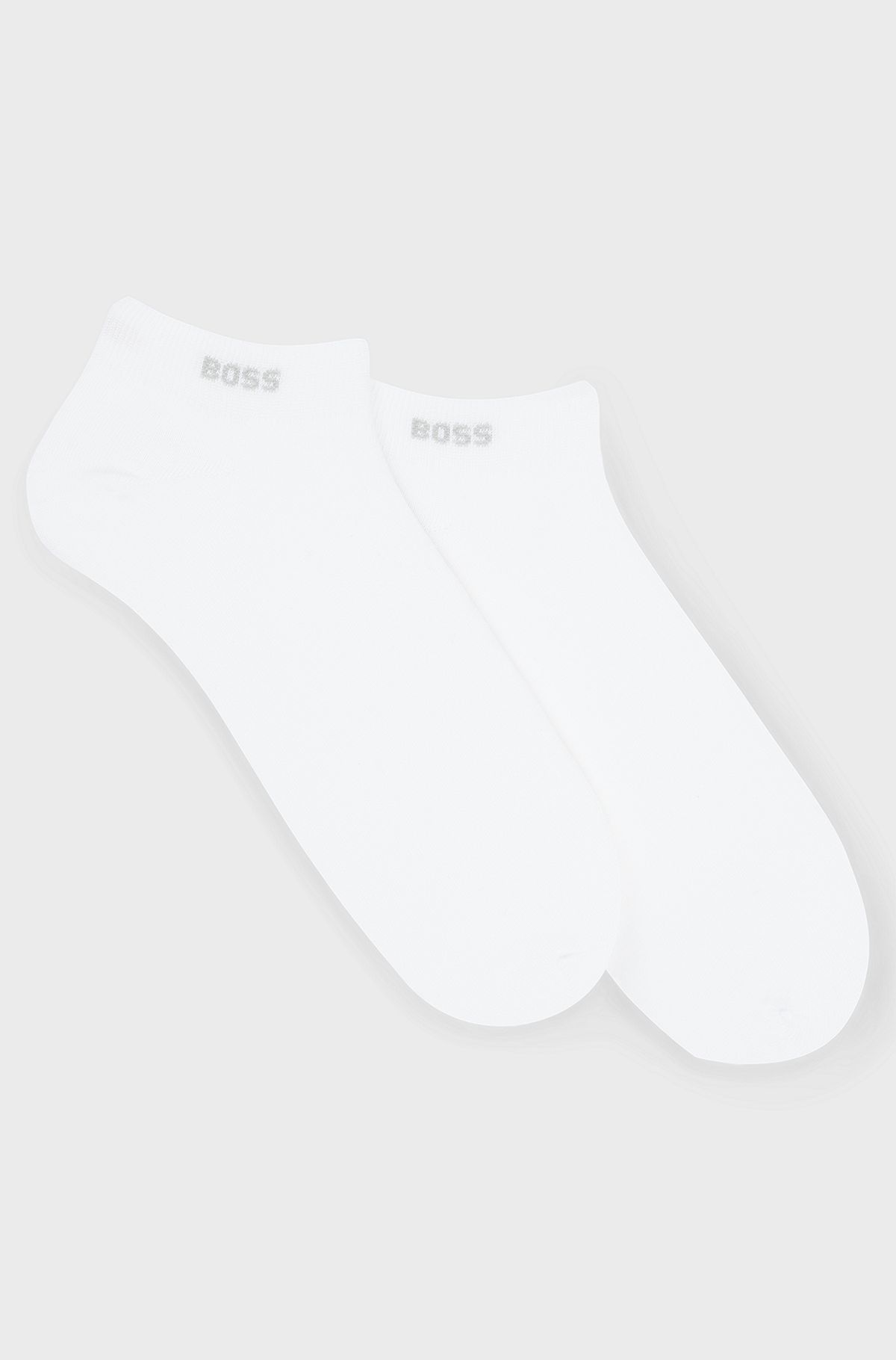 Two-pack of ankle-length socks in stretch fabric, White
