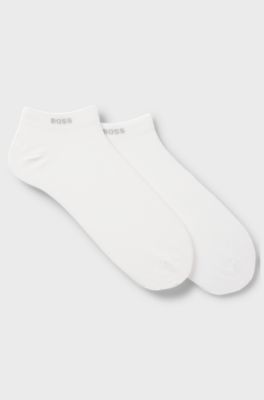 Lot de deux paires de chaussettes longueur cheville en tissu stretch, Blanc