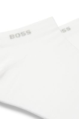 Calze alla caviglia in tessuto elasticizzato in confezione da due, Bianco