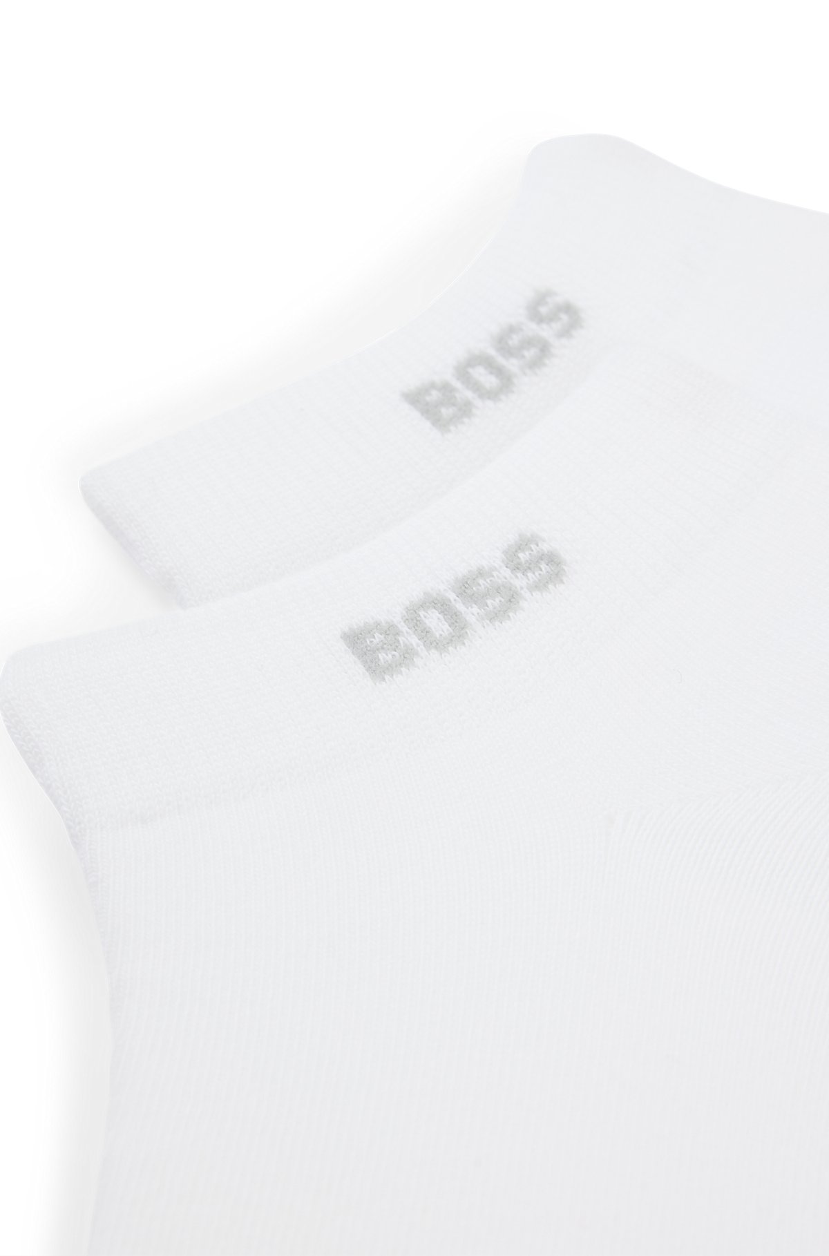 Paquete de dos pares de calcetines a la altura del tobillo de tejido elástico, Blanco