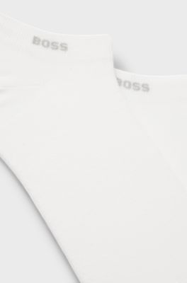 Lot de deux paires de chaussettes longueur cheville en tissu stretch, Blanc