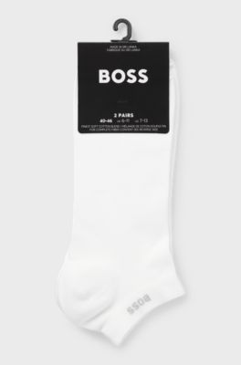 Two-pack of ankle-length socks in stretch fabric, White