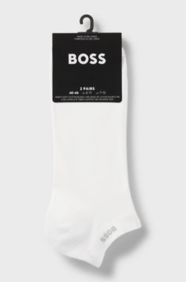 Lot de deux paires de chaussettes longueur cheville en tissu stretch, Blanc