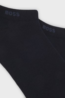 Two-pack of ankle-length socks in stretch fabric, Dark Blue