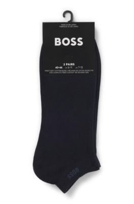 Two-pack of ankle-length socks in stretch fabric, Dark Blue