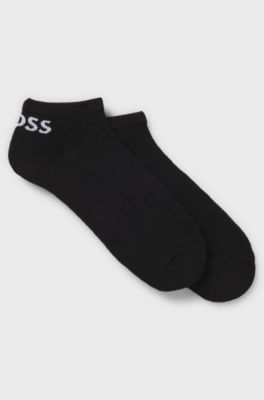 Two-pack of ankle-length socks in stretch fabric, Black