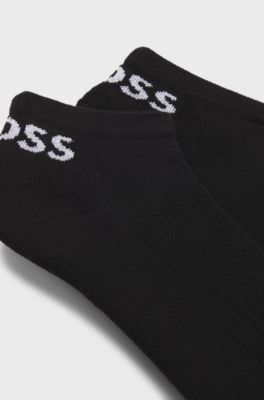 Two-pack of ankle-length socks in stretch fabric, Black