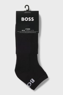 Two-pack of ankle-length socks in stretch fabric, Black